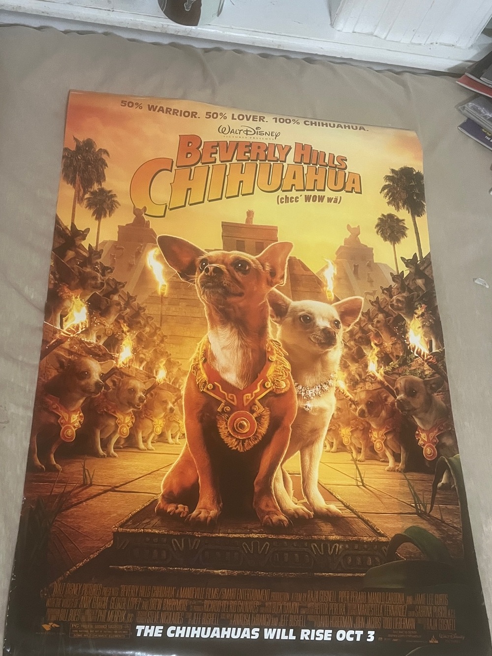 Beverly Hills Chihuahua Movie Poster 18.5x27 Chee WOW Wa Disney 2-Sided Retro